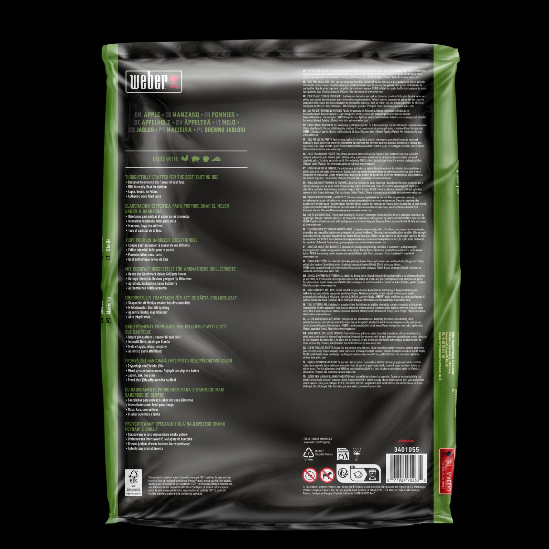 100 % natürliche Hartholzpellets aus Apfelholz