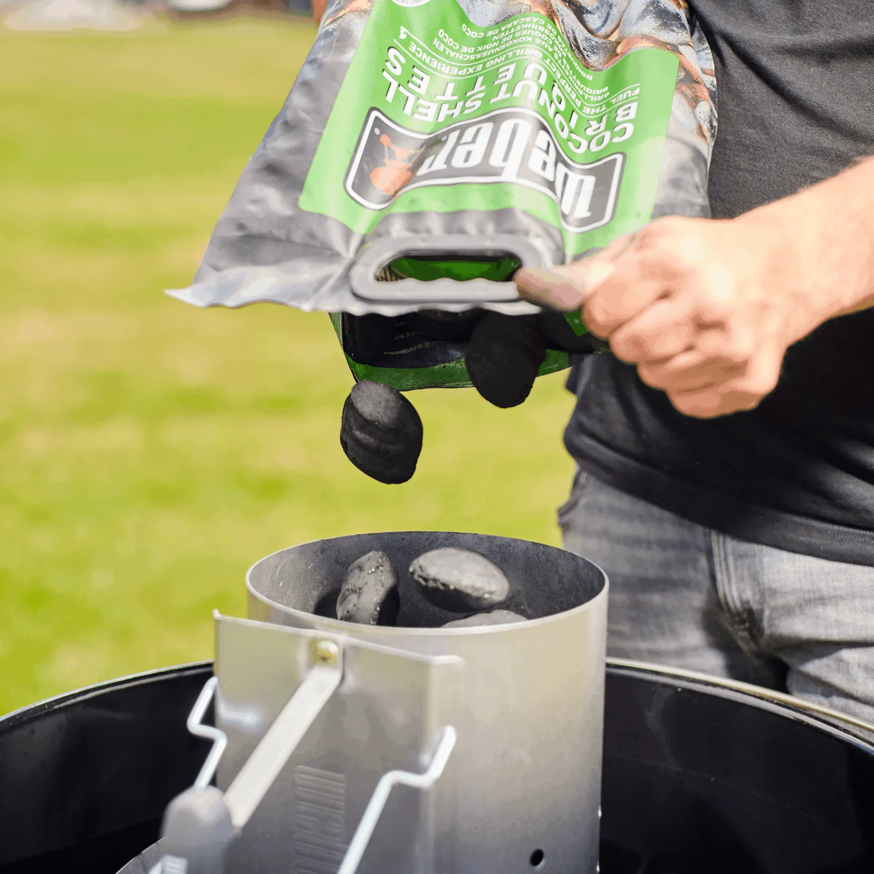 Grillbriketts aus Kokosnussschalen