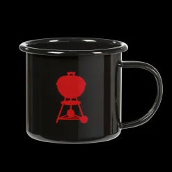 Weber Retro Emailletasse, rotes Kettle Logo