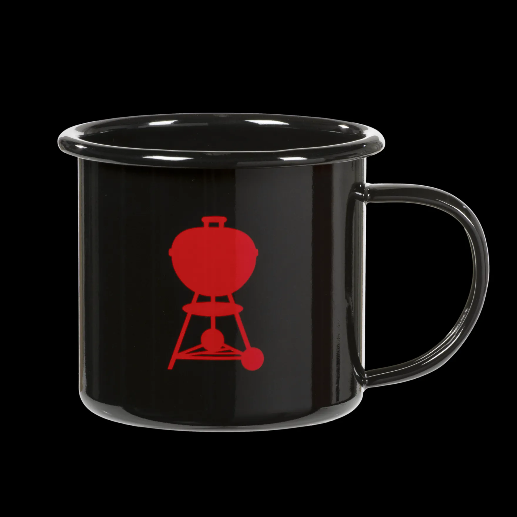 Weber Retro Emailletasse, rotes Kettle Logo