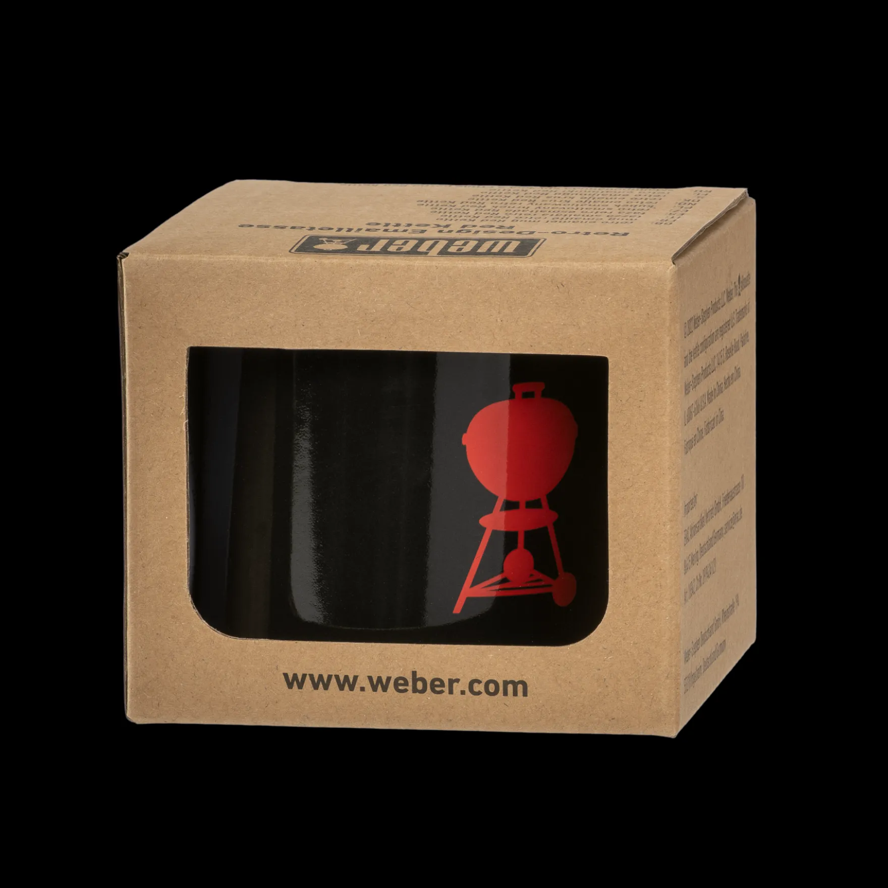 Weber Retro Emailletasse, rotes Kettle Logo